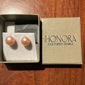 Honora Blush Pearl Stud Earrings Sterling Silver 925